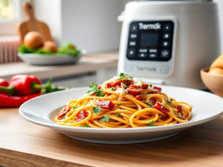 Spaghetti con sabores españoles